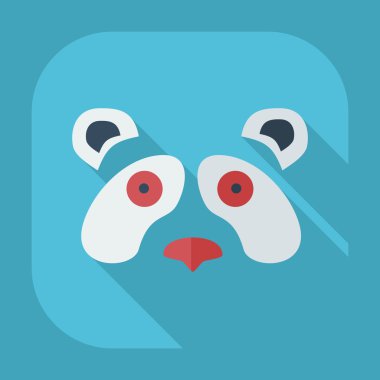 Düz modern tasarımı ile gölge simgeler pandalar
