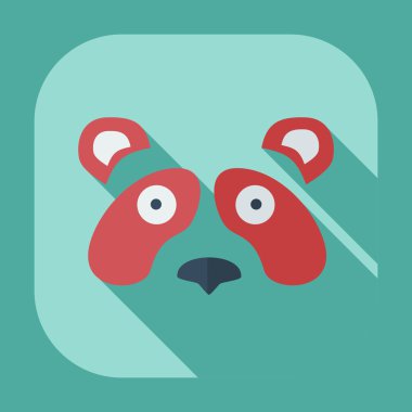 Düz modern tasarımı ile gölge simgeler pandalar