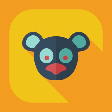 Düz modern tasarımı ile gölge simgeler pandalar