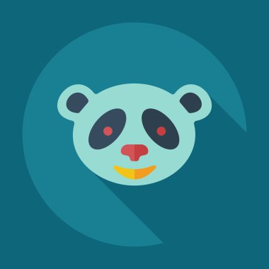 Düz modern tasarımı ile gölge simgeler pandalar