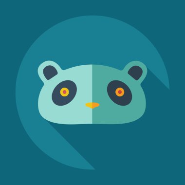 Düz modern tasarımı ile gölge simgeler pandalar