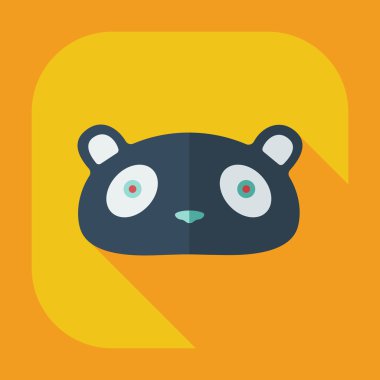 Düz modern tasarımı ile gölge simgeler pandalar