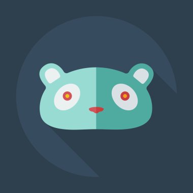 Düz modern tasarımı ile gölge simgeler pandalar