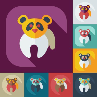 Düz modern tasarımı ile gölge simgeler pandalar