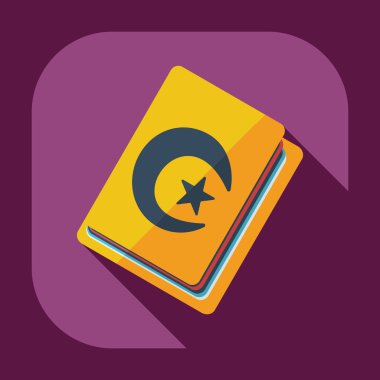 Gölge simgeleri Kur'an-ı Kerim ile düz modern tasarım