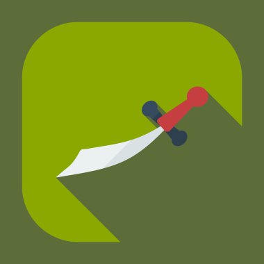 Gölge simgeler hançer ile düz modern tasarım