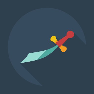 Gölge simgeler hançer ile düz modern tasarım