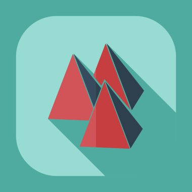 Gölge simgeler piramit ile düz modern tasarım