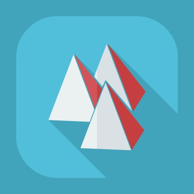 Gölge simgeler piramit ile düz modern tasarım