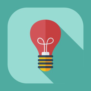 Gölge simgesi ampul ile düz modern tasarım