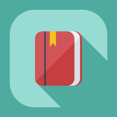 Gölge simgesi defter ile düz modern tasarım