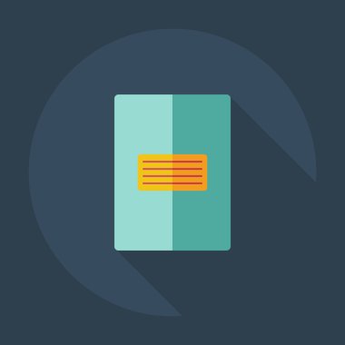 Gölge simgesi defter ile düz modern tasarım