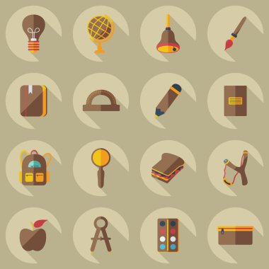 Düz kavramı, set modern tasarımı ile gölge sırt çantası