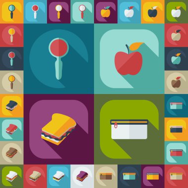 Düz kavramı, set modern tasarımı ile gölge sırt çantası