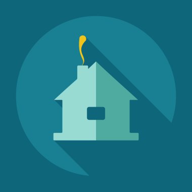 Gölge simgeler evi ile düz modern tasarım