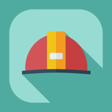 Gölge simgeler kask ile düz modern tasarım