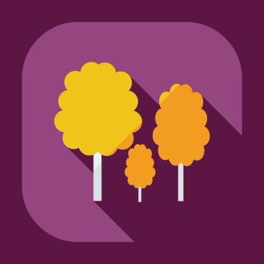 Gölge simgeler kereste ile düz modern tasarım