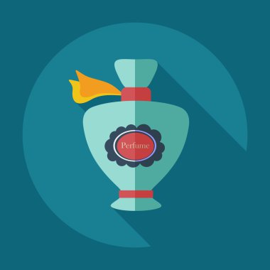 Gölge simgeler parfüm ile düz modern tasarım