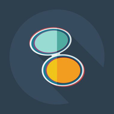 Gölge simgeler ayna ile düz modern tasarım