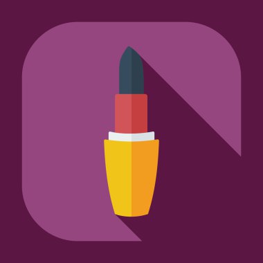 Gölge simgeler ruj ile düz modern tasarım