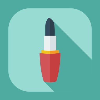 Gölge simgeler ruj ile düz modern tasarım