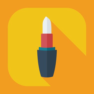 Gölge simgeler ruj ile düz modern tasarım