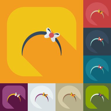 Gölge simgeler Mücevherat ile düz modern tasarım