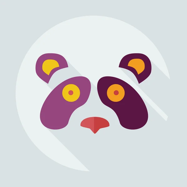 Diseño moderno plano con iconos de sombra pandas — Archivo Imágenes Vectoriales