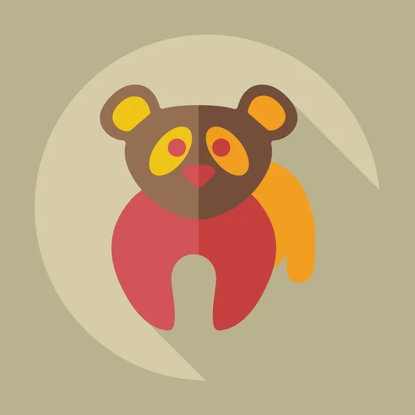 Diseño moderno plano con iconos de sombra pandas — Vector de stock