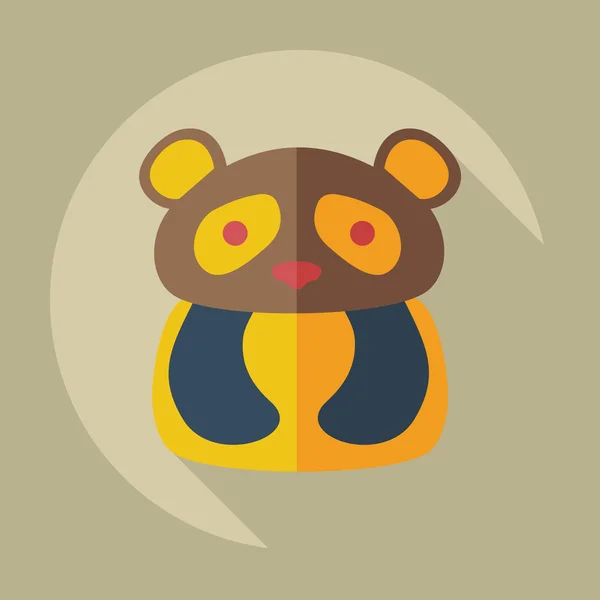 Diseño moderno plano con iconos de sombra pandas — Vector de stock