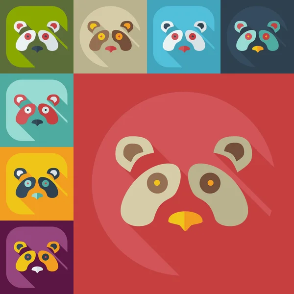 Flat modern design with shadow icons pandas