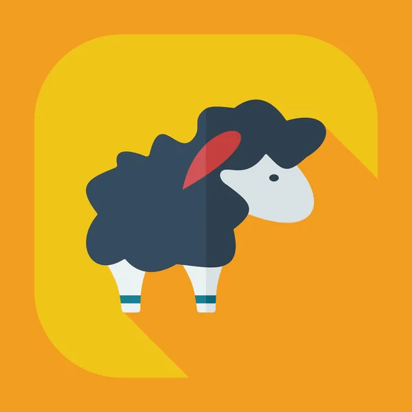 Flat modern design with shadow icons lamb