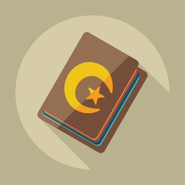 Platt modern design med skugga ikoner Koranen — Stock vektor