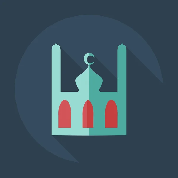 Plochá moderní design s stín ikony mešita — Stockový vektor