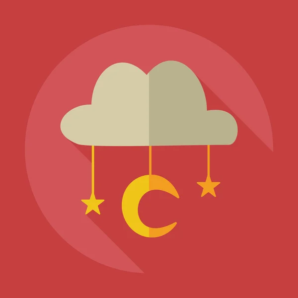 Flaches modernes Design mit Schattensymbolen im muslimischen Himmel — Stockvektor