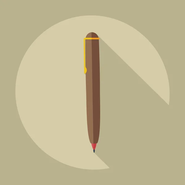 Diseño moderno plano con lápiz de iconos de sombra — Vector de stock