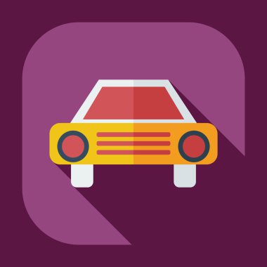 Gölge simgeler araba ile düz modern tasarım