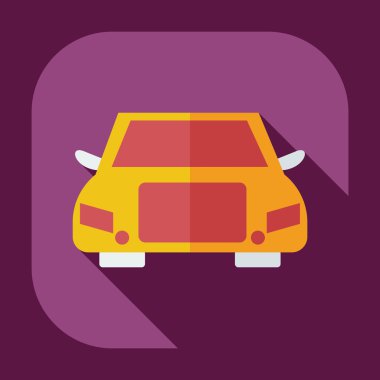 Gölge simgeler araba ile düz modern tasarım