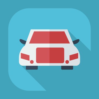 Gölge simgeler araba ile düz modern tasarım