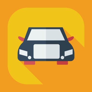 Gölge simgeler araba ile düz modern tasarım