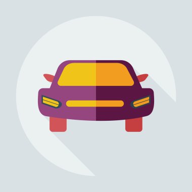 Gölge simgeler araba ile düz modern tasarım