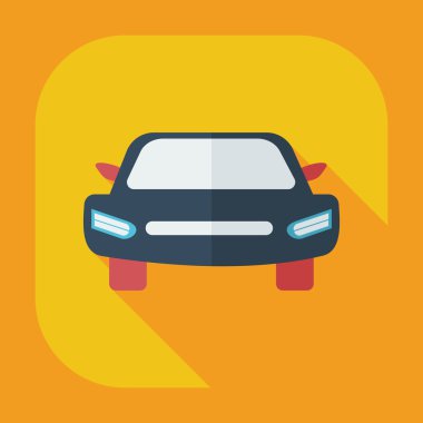 Gölge simgeler araba ile düz modern tasarım