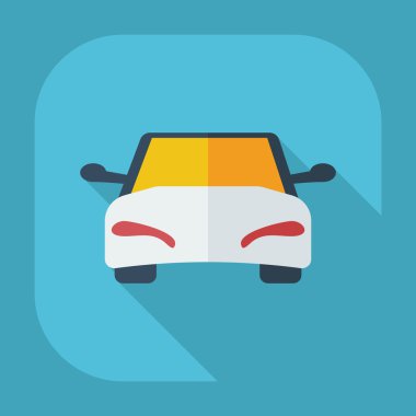 Gölge simgeler araba ile düz modern tasarım