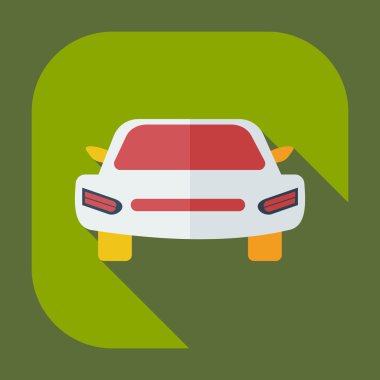 Gölge simgeler araba ile düz modern tasarım