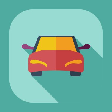 Gölge simgeler araba ile düz modern tasarım