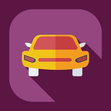 Gölge simgeler araba ile düz modern tasarım