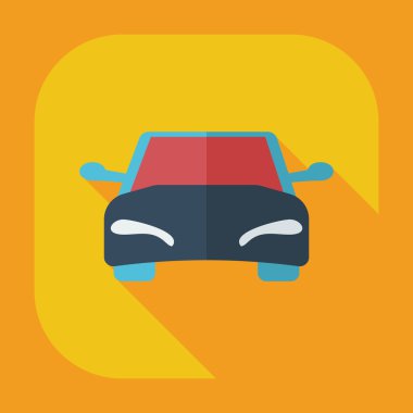 Gölge simgeler araba ile düz modern tasarım