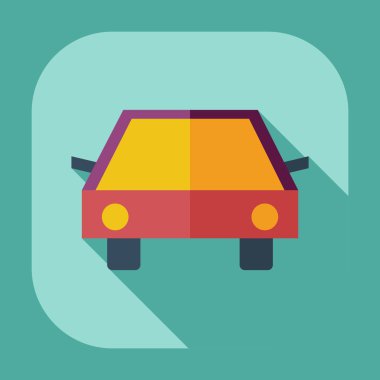 Gölge simgeler araba ile düz modern tasarım