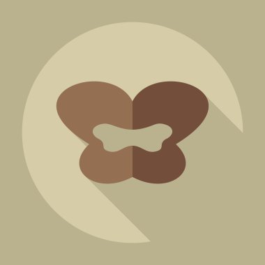 Gölge simgeler dudakları ile düz modern tasarım