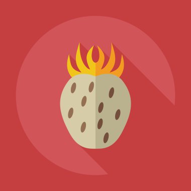 Gölge simgeleri çilek ile düz modern tasarım